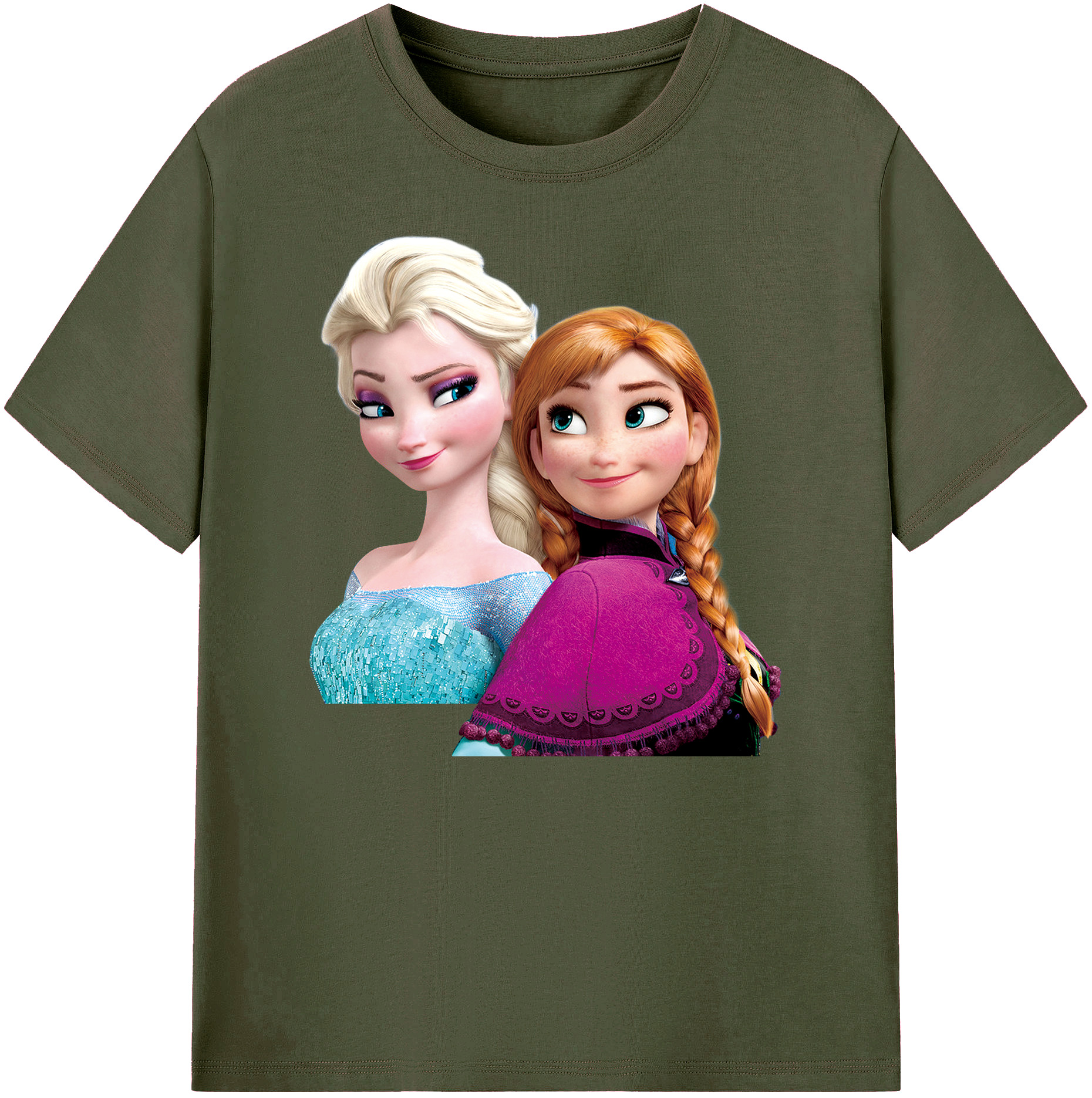 （画像用） アナと雪の女王 アンナ エルサ Frozen Anna Elsa 綿100％ メンズ半袖Tシャツ｜肌触りやわらか＆通気性